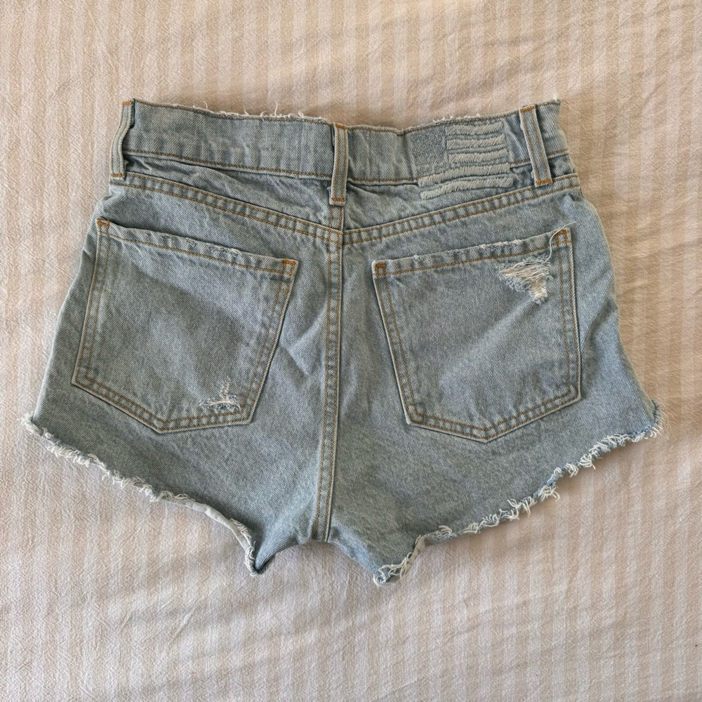 Revice Denim High Rise Button Fly Shorts 27